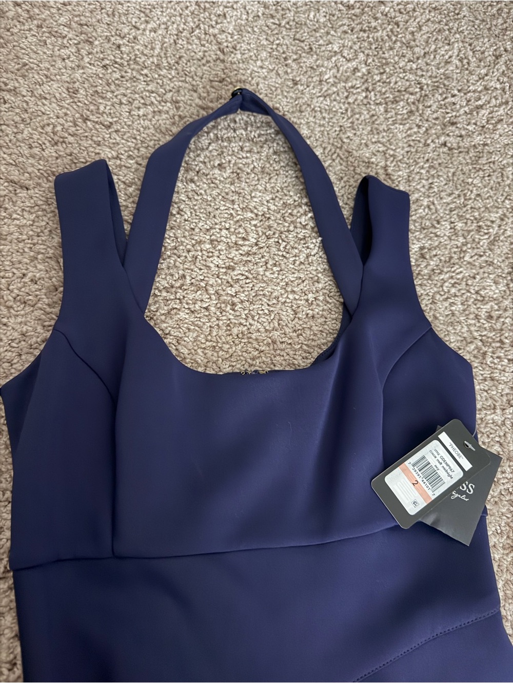 Sleeveless Navy Sheath Dress - Picture 2 of 6